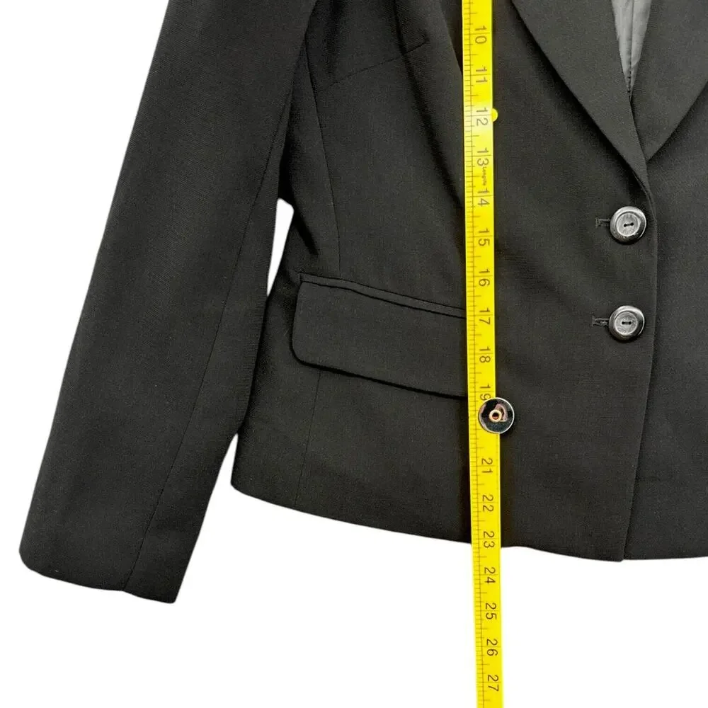 Justin Taylor For SUI Vintage Black Notched Lapel Blazer 2-Button Jacket Size 10